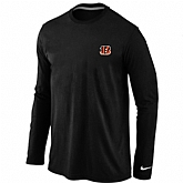 Men Nike Cincinnati Bengals Logo Long Sleeve T-Shirt Black,baseball caps,new era cap wholesale,wholesale hats