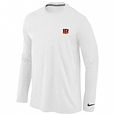 Men Nike Cincinnati Bengals Logo Long Sleeve T-Shirt White,baseball caps,new era cap wholesale,wholesale hats