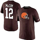 Men Nike Cleveland Browns 12 Colt McCoy Name x26 Number T-Shirt Brown,baseball caps,new era cap wholesale,wholesale hats