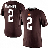 Men Nike Cleveland Browns 2 Johnny Manziel Pride Name x26 Number T-Shirt Brown,baseball caps,new era cap wholesale,wholesale hats