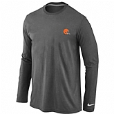 Men Nike Cleveland Browns Sideline Legend Authentic Logo Long Sleeve T-Shirt D.Gray,baseball caps,new era cap wholesale,wholesale hats