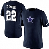 Men Nike Dallas Cowboys 22 Emmitt Smith Player Name x26 Number T-Shirt Blue,baseball caps,new era cap wholesale,wholesale hats