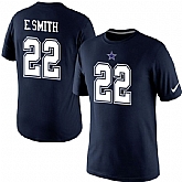 Men Nike Dallas Cowboys 22 Emmitt Smith Player Pride Name x26 Number T-Shirt Blue,baseball caps,new era cap wholesale,wholesale hats