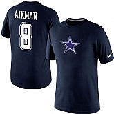Men Nike Dallas Cowboys 8 Troy Aikman Player Name x26 Number T-Shirt Blue,baseball caps,new era cap wholesale,wholesale hats