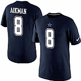 Men Nike Dallas Cowboys 8 Troy Aikman Player Pride Name x26 Number T-Shirt Blue,baseball caps,new era cap wholesale,wholesale hats