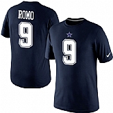 Men Nike Dallas Cowboys 9 Tony Romo Pride Name x26 Number T-Shirt Navy Blue,baseball caps,new era cap wholesale,wholesale hats