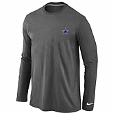 Men Nike Dallas Cowboys Logo Long Sleeve T-Shirt D.Gray,baseball caps,new era cap wholesale,wholesale hats