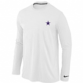 Men Nike Dallas Cowboys Logo Long Sleeve T-Shirt White,baseball caps,new era cap wholesale,wholesale hats