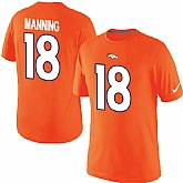 Men Nike Denver Broncos 18 Peyton Manning Pride Name x26 Number T-Shirt Orange,baseball caps,new era cap wholesale,wholesale hats