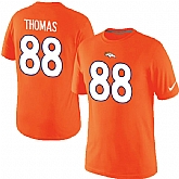 Men Nike Denver Broncos 88 Demaryius Thomas Pride Name x26 Number T-Shirt Orange,baseball caps,new era cap wholesale,wholesale hats