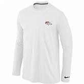 Men Nike Denver Broncos Logo Long Sleeve T-Shirt White,baseball caps,new era cap wholesale,wholesale hats