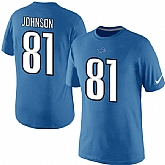 Men Nike Detroit Lions 81 Calvin Johnson Pride Name x26 Number T-Shirt Blue,baseball caps,new era cap wholesale,wholesale hats