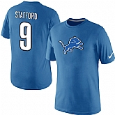Men Nike Detroit Lions 9 Matthew Stafford Name x26 Number T-Shirt Blue,baseball caps,new era cap wholesale,wholesale hats