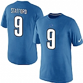 Men Nike Detroit Lions 9 Matthew Stafford Pride Name x26 Number T-Shirt Blue,baseball caps,new era cap wholesale,wholesale hats