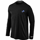 Men Nike Detroit Lions Logo Long Sleeve T-Shirt Black,baseball caps,new era cap wholesale,wholesale hats