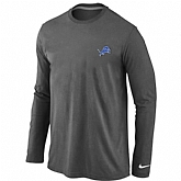 Men Nike Detroit Lions Logo Long Sleeve T-Shirt D.Gray,baseball caps,new era cap wholesale,wholesale hats