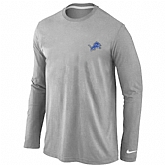 Men Nike Detroit Lions Logo Long Sleeve T-Shirt Gray,baseball caps,new era cap wholesale,wholesale hats