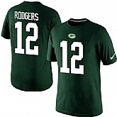 Men Nike Green Bay Packers 12 Aaron Rodgers Name x26 Number T-Shirt Green,baseball caps,new era cap wholesale,wholesale hats