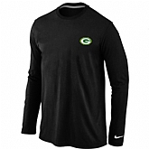 Men Nike Green Bay Packers Sideline Legend Authentic Logo Long Sleeve T-Shirt Black,baseball caps,new era cap wholesale,wholesale hats