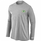 Men Nike Green Bay Packers Sideline Legend Authentic Logo Long Sleeve T-Shirt Gray,baseball caps,new era cap wholesale,wholesale hats