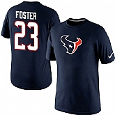 Men Nike Houston Texans 23 Arian Foster Name x26 Number T-Shirt Navy Blue,baseball caps,new era cap wholesale,wholesale hats
