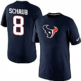Men Nike Houston Texans 8 Matt Schaub Name x26 Number T-Shirt Blue,baseball caps,new era cap wholesale,wholesale hats
