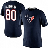 Men Nike Houston Texans 80 Andre Johnson Name x26 Number T-Shirt,baseball caps,new era cap wholesale,wholesale hats
