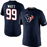 Men Nike Houston Texans 99 JJ Watt Player Name x26 Number T-Shirt Blue,baseball caps,new era cap wholesale,wholesale hats