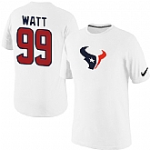 Men Nike Houston Texans 99 JJ Watt Player Name x26 Number T-Shirt White,baseball caps,new era cap wholesale,wholesale hats