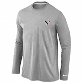 Men Nike Houston Texans Sideline Legend Authentic Logo Long Sleeve T-Shirt Gray,baseball caps,new era cap wholesale,wholesale hats