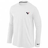 Men Nike Houston Texans Sideline Legend Authentic Logo Long Sleeve T-Shirt White,baseball caps,new era cap wholesale,wholesale hats