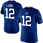 Men Nike Indianapolis Colts 12 Andrew Luck Player Pride Name x26 Number T-Shirt Blue,baseball caps,new era cap wholesale,wholesale hats