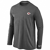Men Nike Kansas City Chiefs Logo Long Sleeve T-Shirt D.Gray,baseball caps,new era cap wholesale,wholesale hats