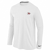Men Nike Kansas City Chiefs Logo Long Sleeve T-Shirt White,baseball caps,new era cap wholesale,wholesale hats