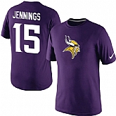 Men Nike Minnesota Vikings 15 Greg Jennings Name x26 Number T-Shirt Purple,baseball caps,new era cap wholesale,wholesale hats