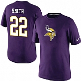 Men Nike Minnesota Vikings 22 Harrison Smith Name x26 Number T-Shirt Purple,baseball caps,new era cap wholesale,wholesale hats