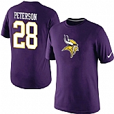 Men Nike Minnesota Vikings 28 Adrian Peterson Name x26 Number T-Shirt Purple,baseball caps,new era cap wholesale,wholesale hats