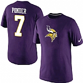 Men Nike Minnesota Vikings 7 Christian Ponder Name x26 Number T-Shirt Purple,baseball caps,new era cap wholesale,wholesale hats