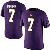 Men Nike Minnesota Vikings 7 Christian Ponder Pride Name x26 Number T-Shirt Purple,baseball caps,new era cap wholesale,wholesale hats