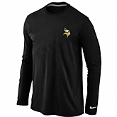 Men Nike Minnesota Vikings Logo Long Sleeve T-Shirt Black,baseball caps,new era cap wholesale,wholesale hats