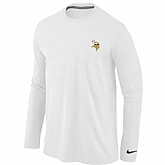 Men Nike Minnesota Vikings Logo Long Sleeve T-Shirt White,baseball caps,new era cap wholesale,wholesale hats