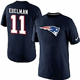 Men Nike New England Patriots 11 Julian Edelman Player Name x26 Number T-Shirt Navy Blue,baseball caps,new era cap wholesale,wholesale hats