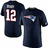Men Nike New England Patriots 12 Tom Brady Player Name x26 Number T-Shirt Blue,baseball caps,new era cap wholesale,wholesale hats