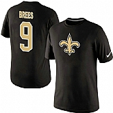 Men Nike New Orleans Saints 9 Drew Brees Name x26 Number T-Shirt,baseball caps,new era cap wholesale,wholesale hats