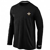 Men Nike New Orleans Saints Logo Long Sleeve T-Shirt Black,baseball caps,new era cap wholesale,wholesale hats