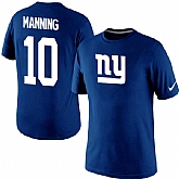 Men Nike New York Giants 10 Eli Manning Name x26 Number T-Shirt Blue,baseball caps,new era cap wholesale,wholesale hats