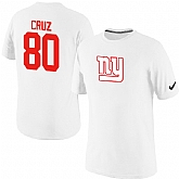 Men Nike New York Giants 80 Victor Cruz Name x26 Number T-Shirt White,baseball caps,new era cap wholesale,wholesale hats