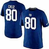 Men Nike New York Giants 80 Victor Cruz Pride Name x26 Number T-Shirt Blue,baseball caps,new era cap wholesale,wholesale hats