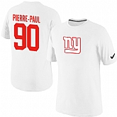 Men Nike New York Giants 90 Jason Pierre-Paul Name x26 Number T-Shirt White,baseball caps,new era cap wholesale,wholesale hats