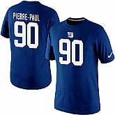 Men Nike New York Giants 90 Jason Pierre-Paul Pride Name x26 Number T-Shirt Blue,baseball caps,new era cap wholesale,wholesale hats